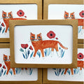 Orange Kitty with Poppies / Boxed Note Cards