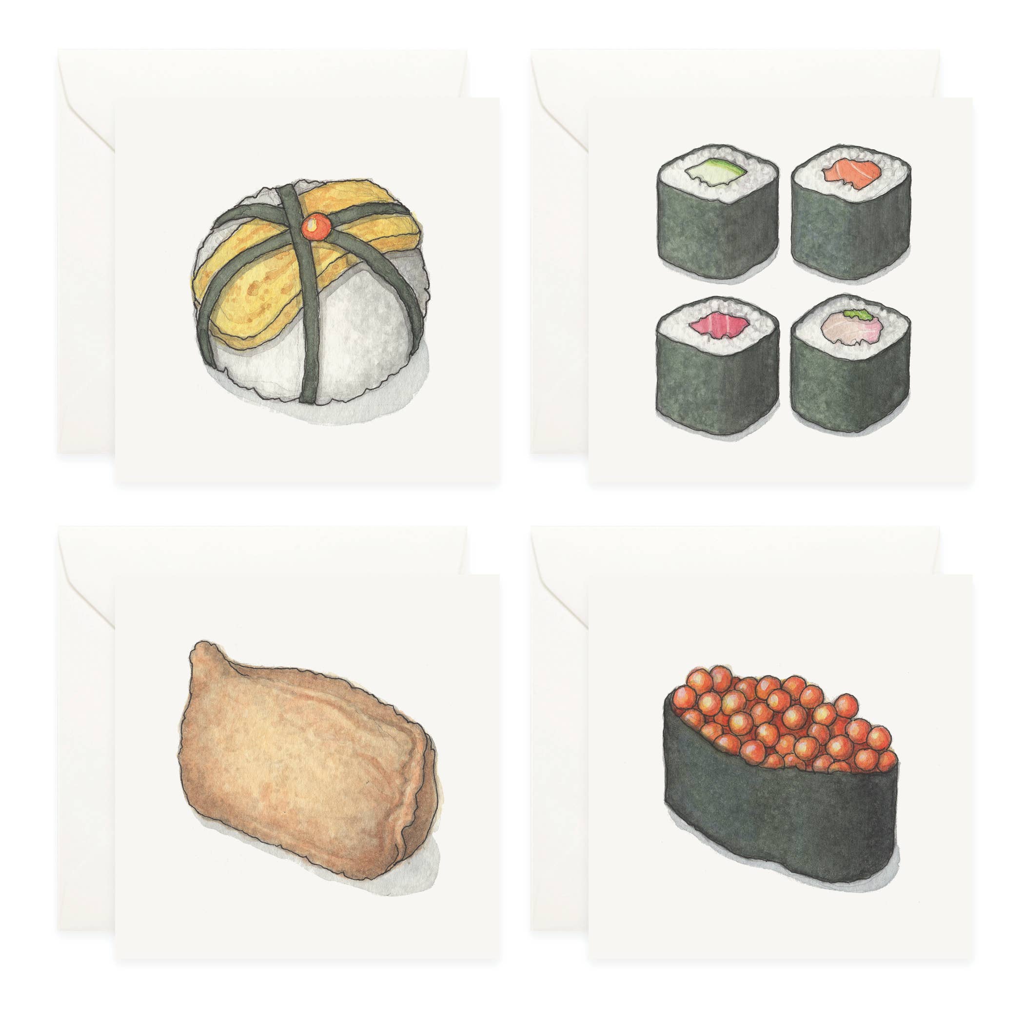 Mini Cards Set / Sushi . Maki