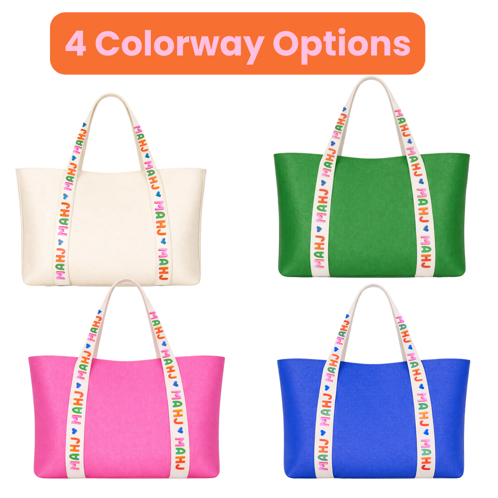 Mahjong Tote Bag Mahjong Tile Bag Leather | Pink *NEW*