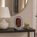 Photo Frame - White/Black Resin Etched Lines, 4x6 in.