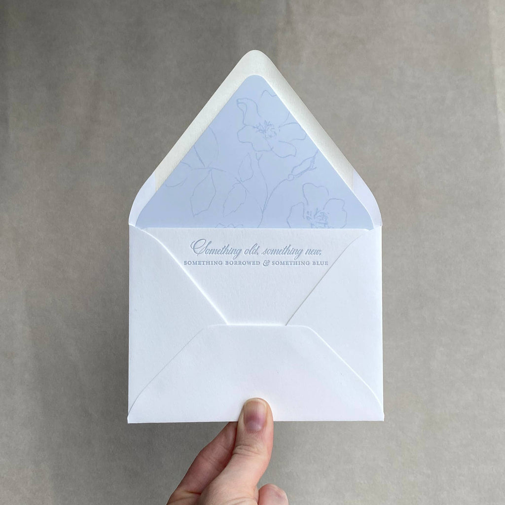 Something Blue Letterpress Stationery Pack