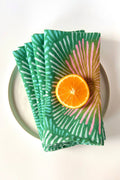 Burst linen napkin, green