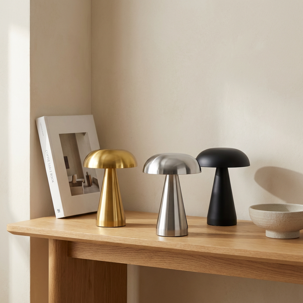 Metallic Mushroom Table Lamp