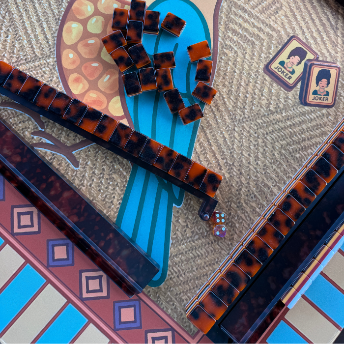 Tortoise Shell Mahjong Rack & Pusher Set – Mahjong Accessory