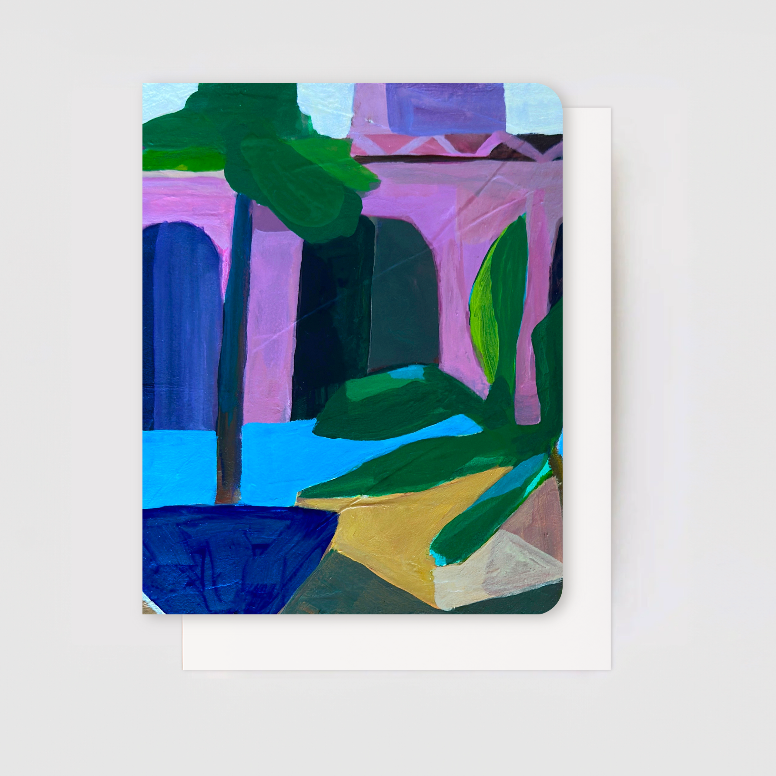 Travel-Inspired Abstract Art Card Set  – Paradise (Set of 5)