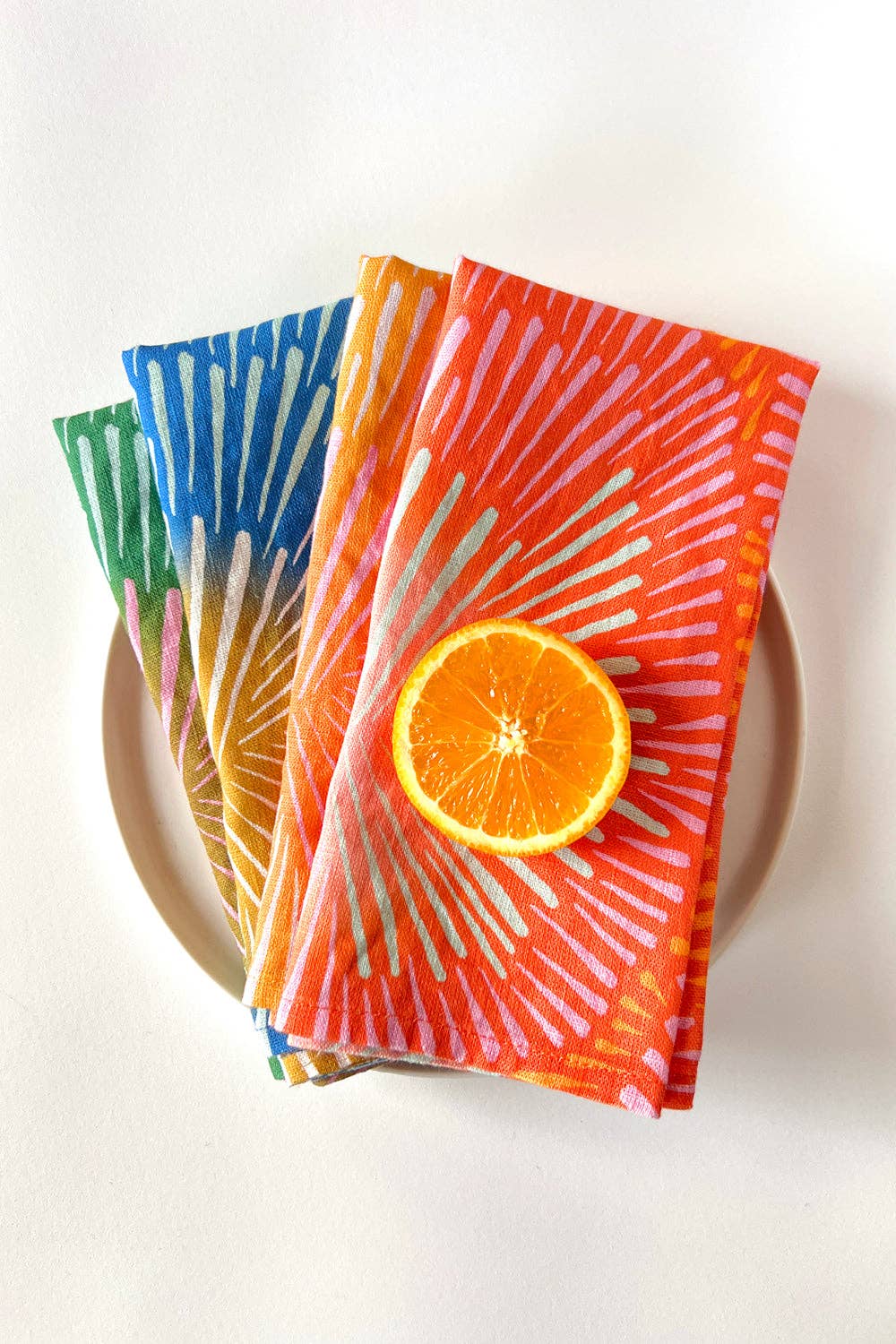 Burst linen napkin, set of 4 colors
