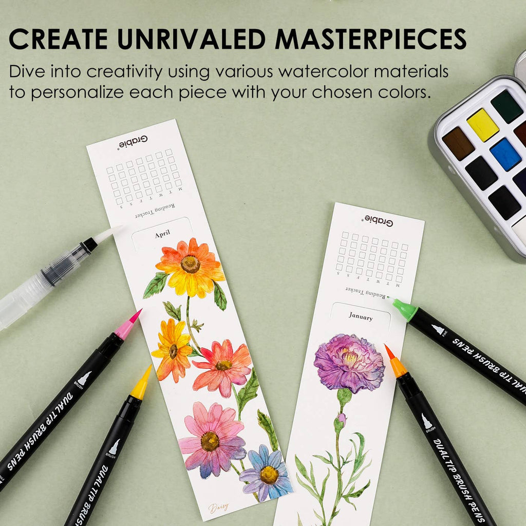 12 Sheets 140LB Watercolor Coloring Bookmarks