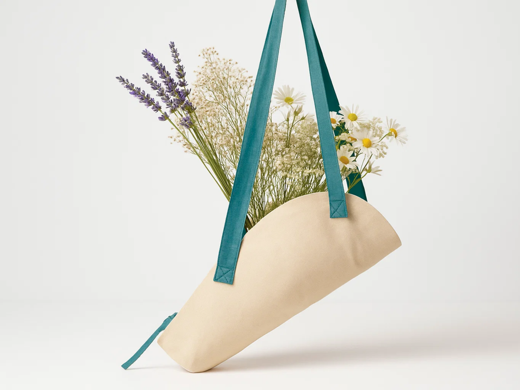 Canvas Flower Tote | Canvas Bouquet Bag | Unbranded