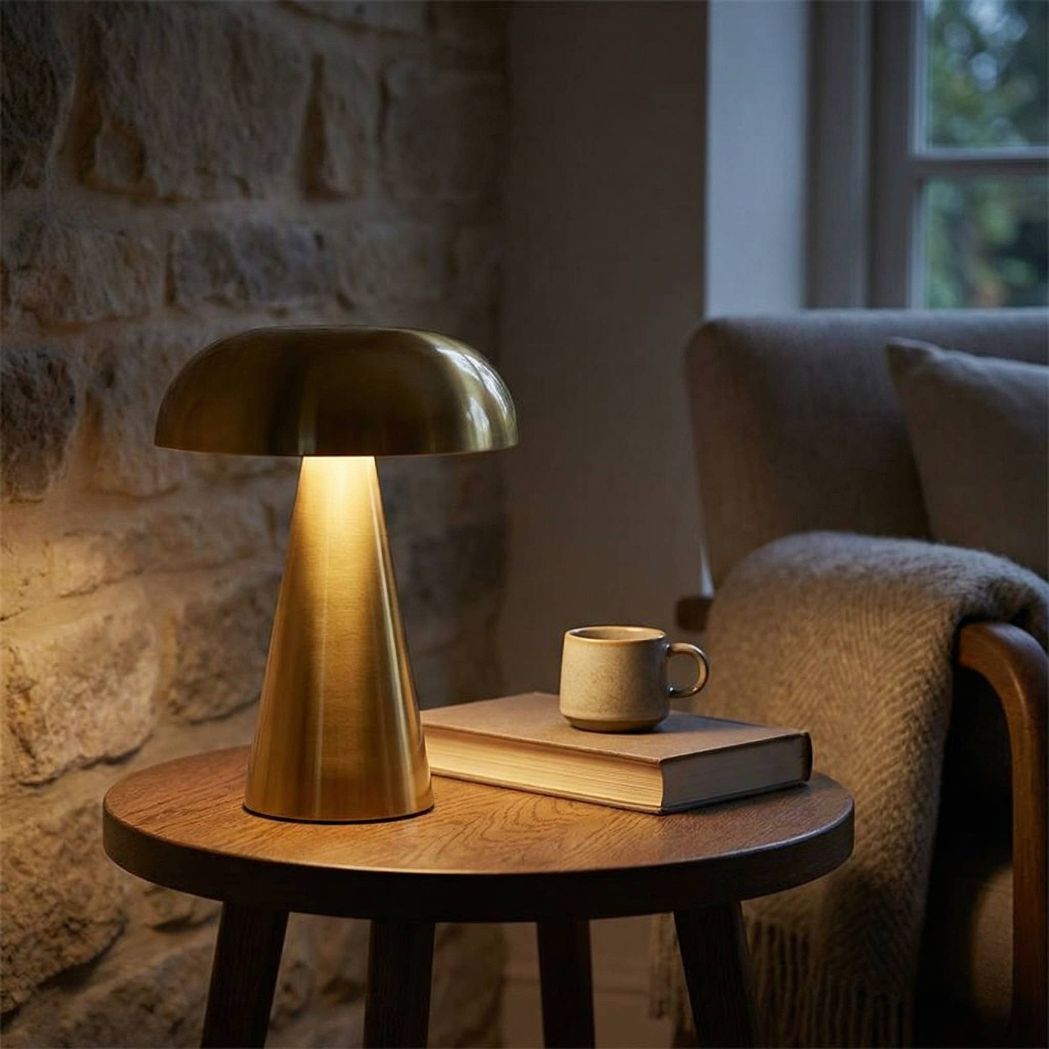 Metallic Mushroom Table Lamp