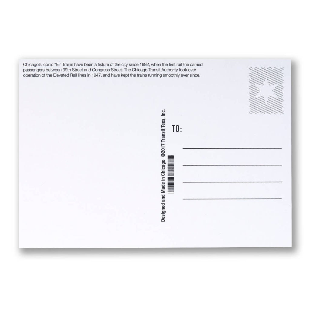 Metallic El Train Postcard