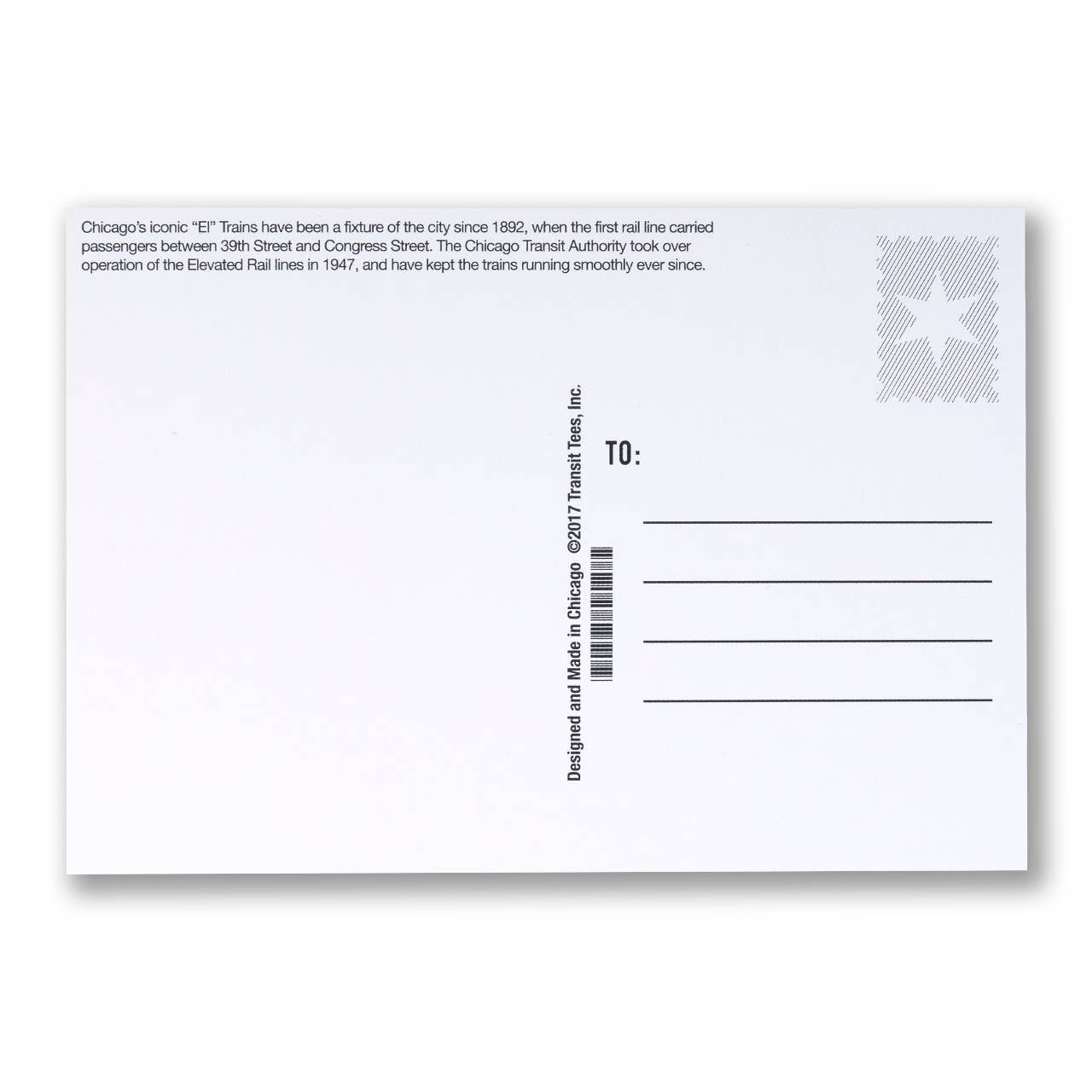 Metallic El Train Postcard