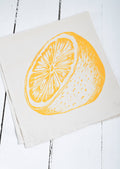 Organic Cotton Citrus Tea Towel in Yellow - Lemon Print