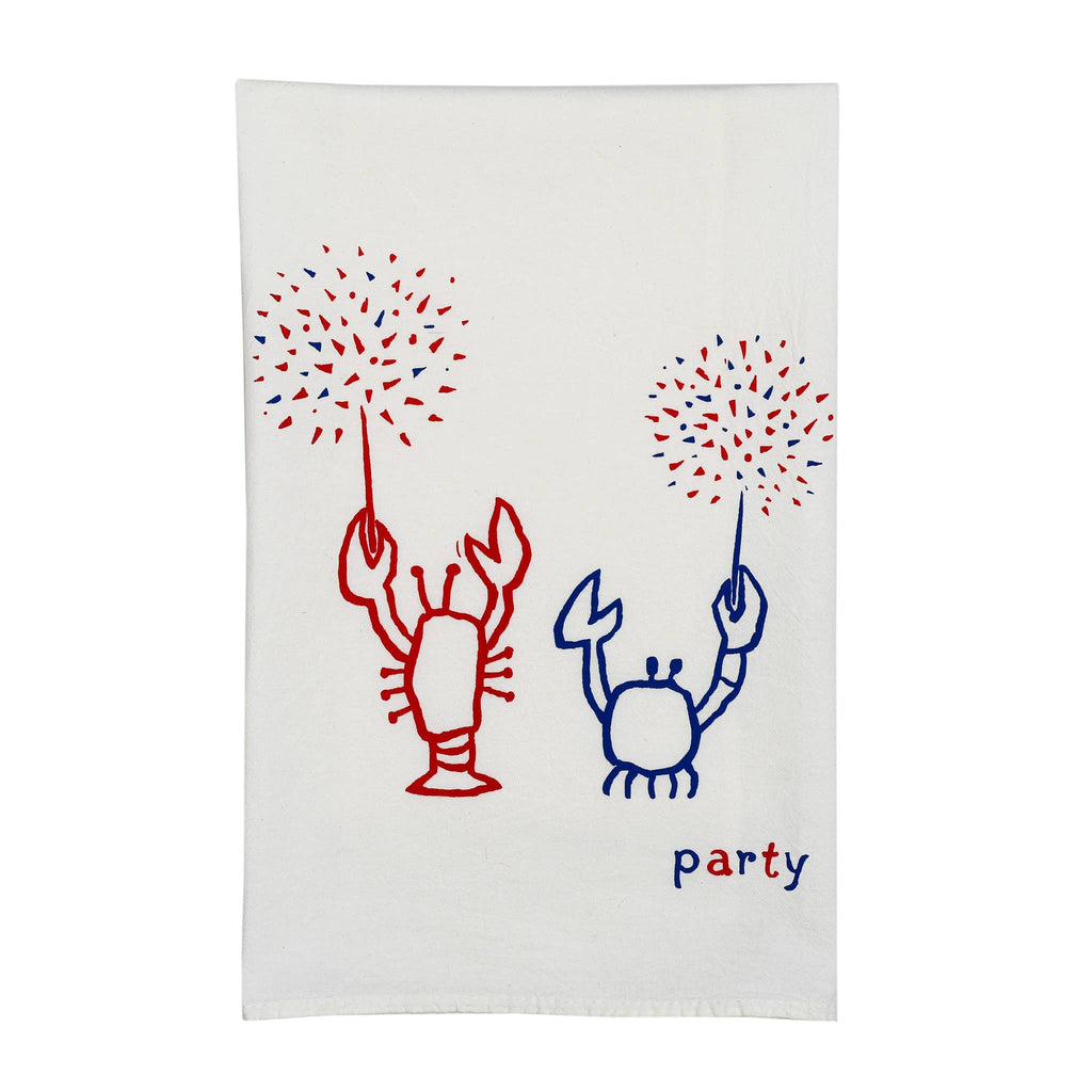 Crustacean party tea towel