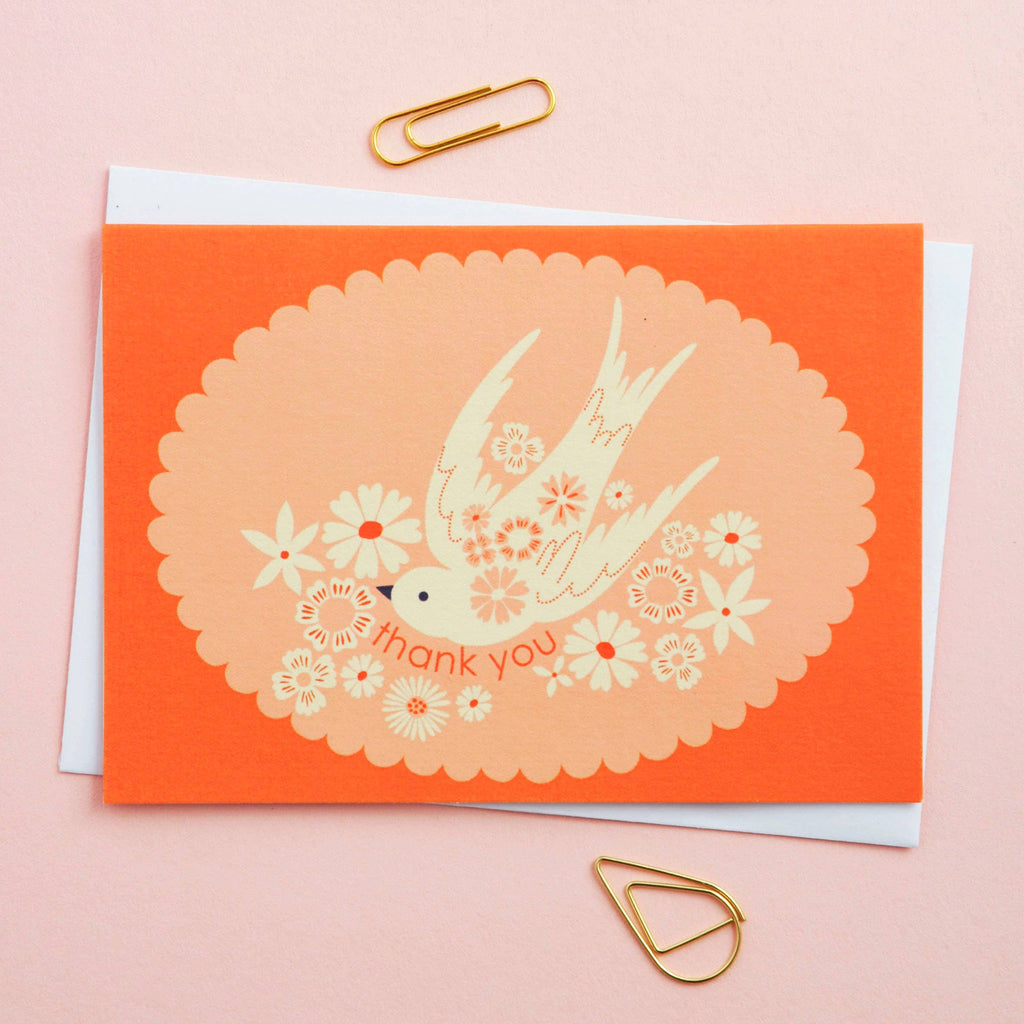 Birds & Borders Thank You Card Notecard set