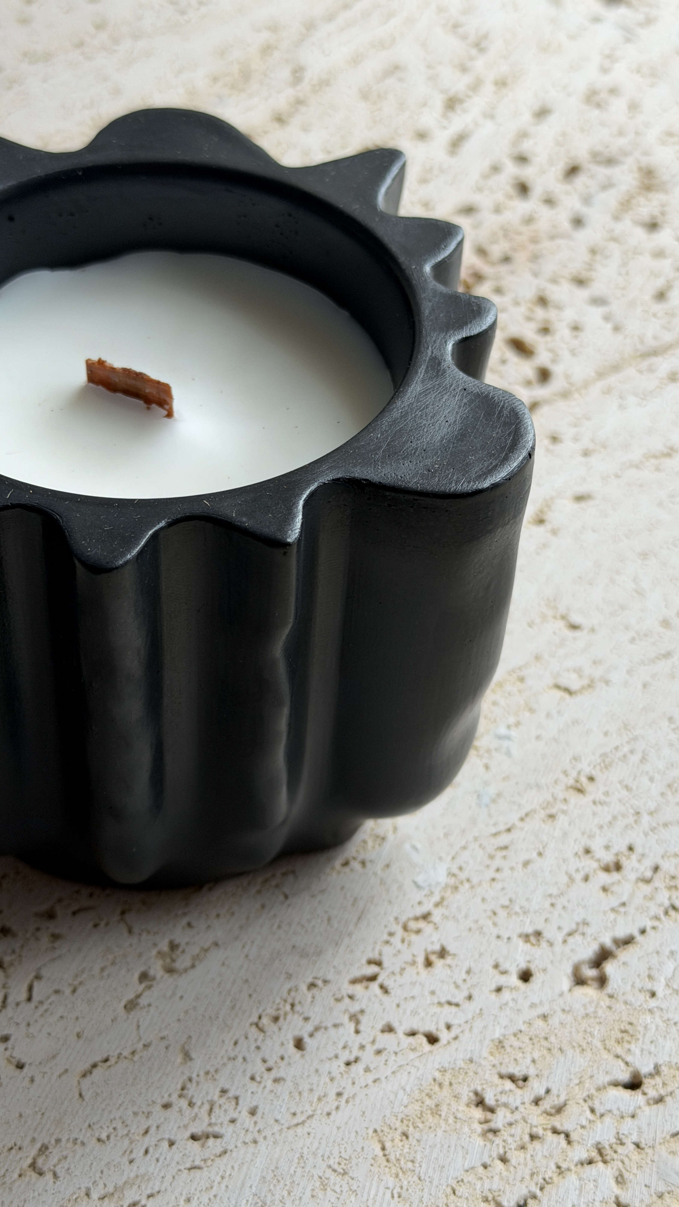 MARE no. 6 - coconut wax candle in hand cast concrete jar