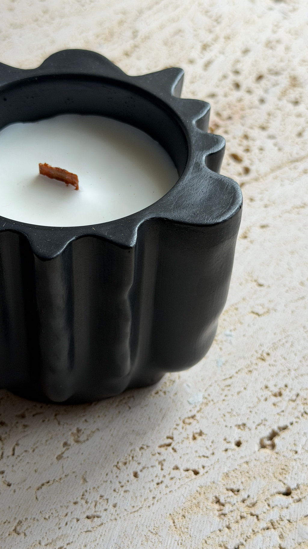 FICUS no. 2 - coconut wax candle in hand cast concrete jar
