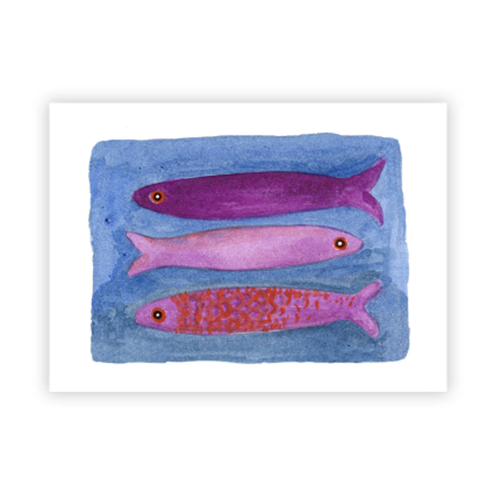 Purple Sardines / Boxed Note Cards