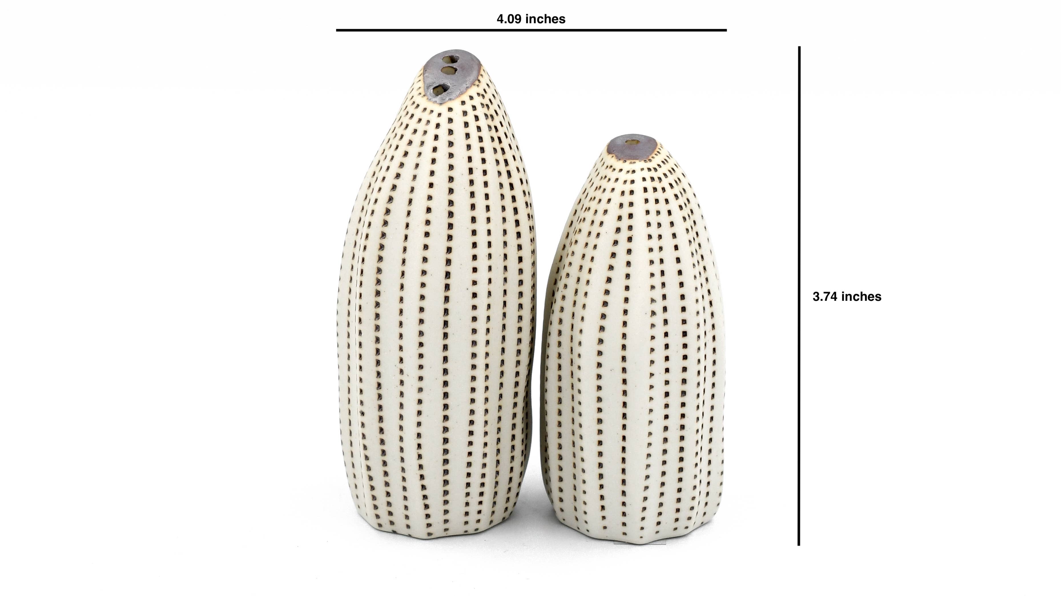 SP069W23 Seda Handcrafted Porcelain Salt and Pepper Shaker Set