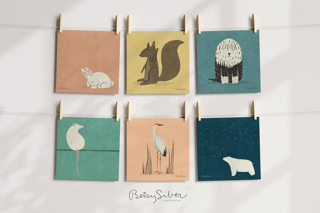 Sheepdog Art Print in Blue