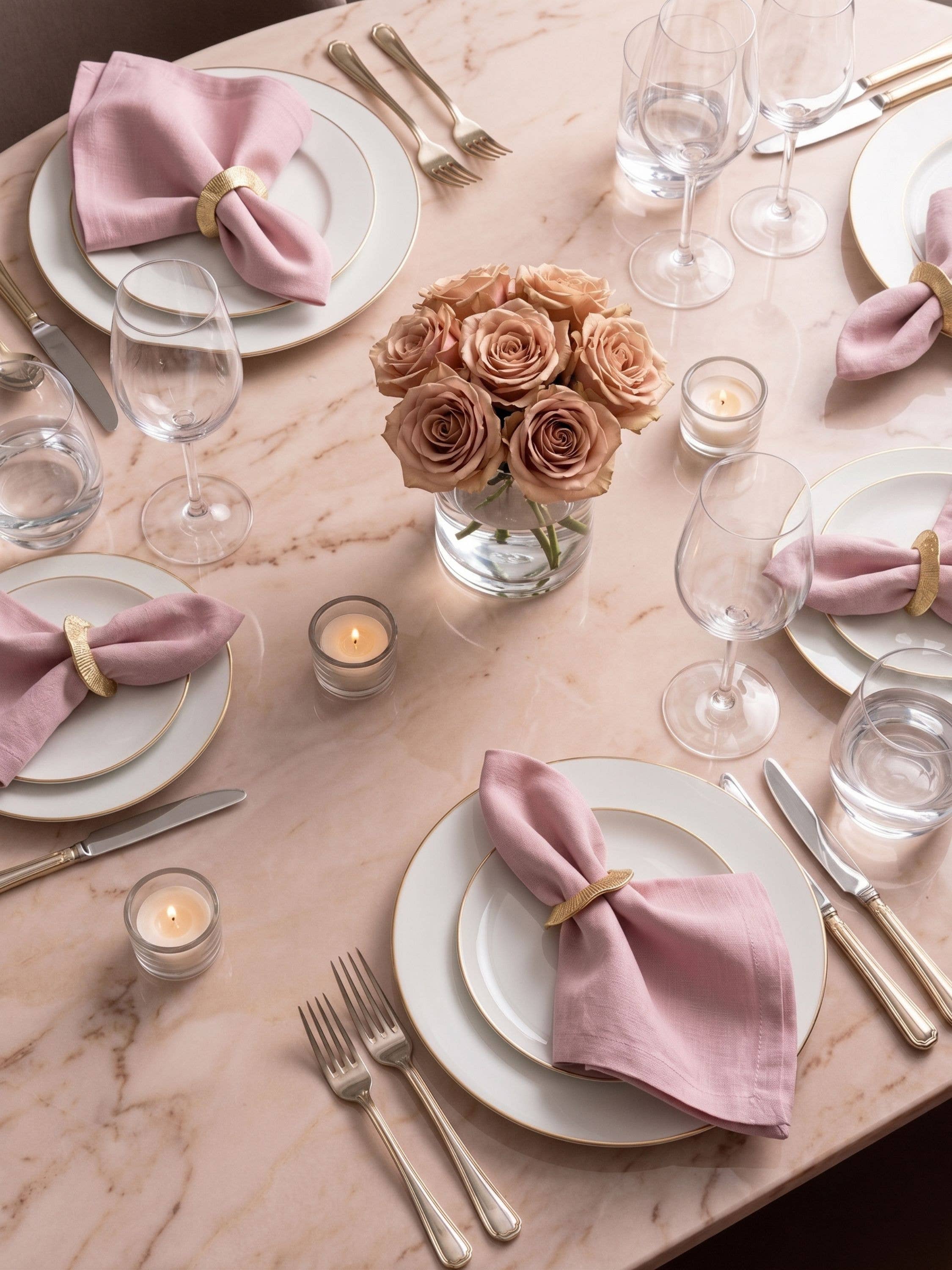 Tuscany Textured Antique Gold Napkin Rings — Set of 6