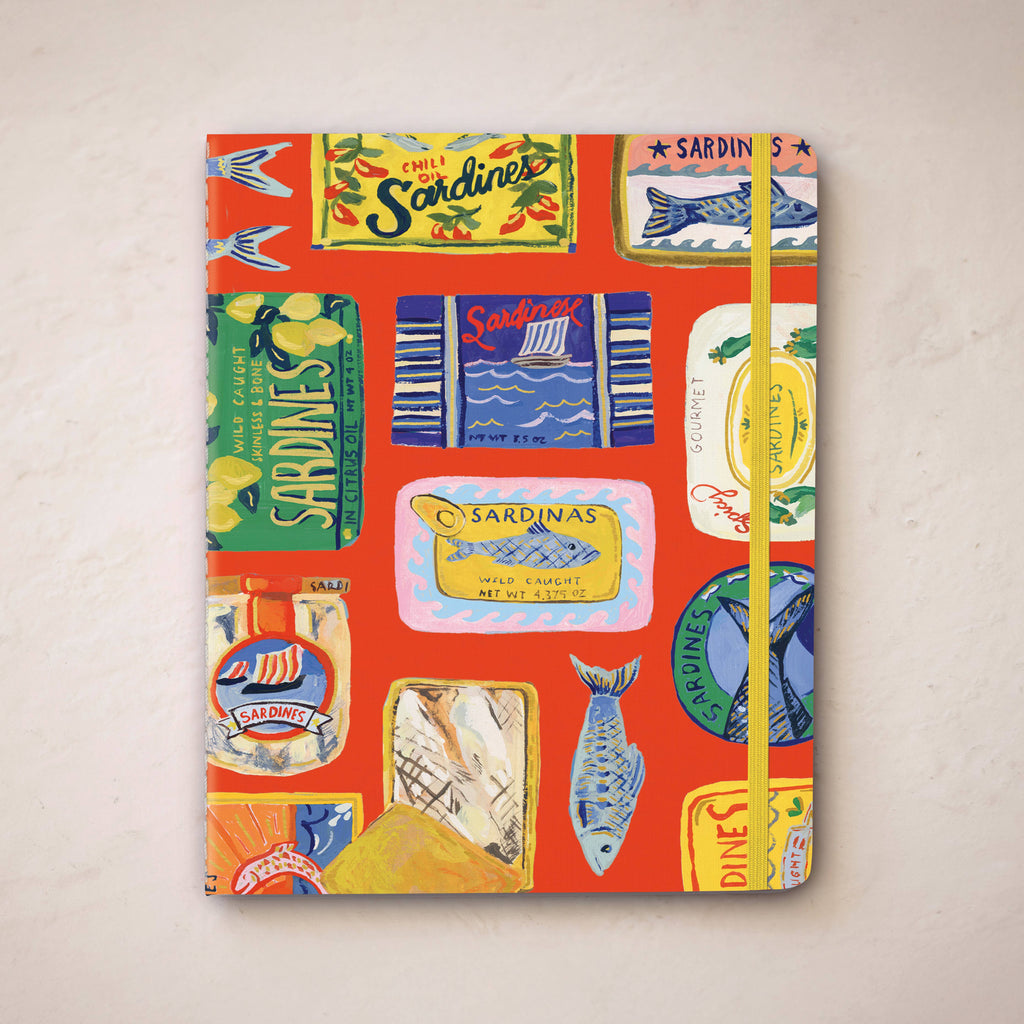Blue Sardine Tins Sewn Trio Notebook Set