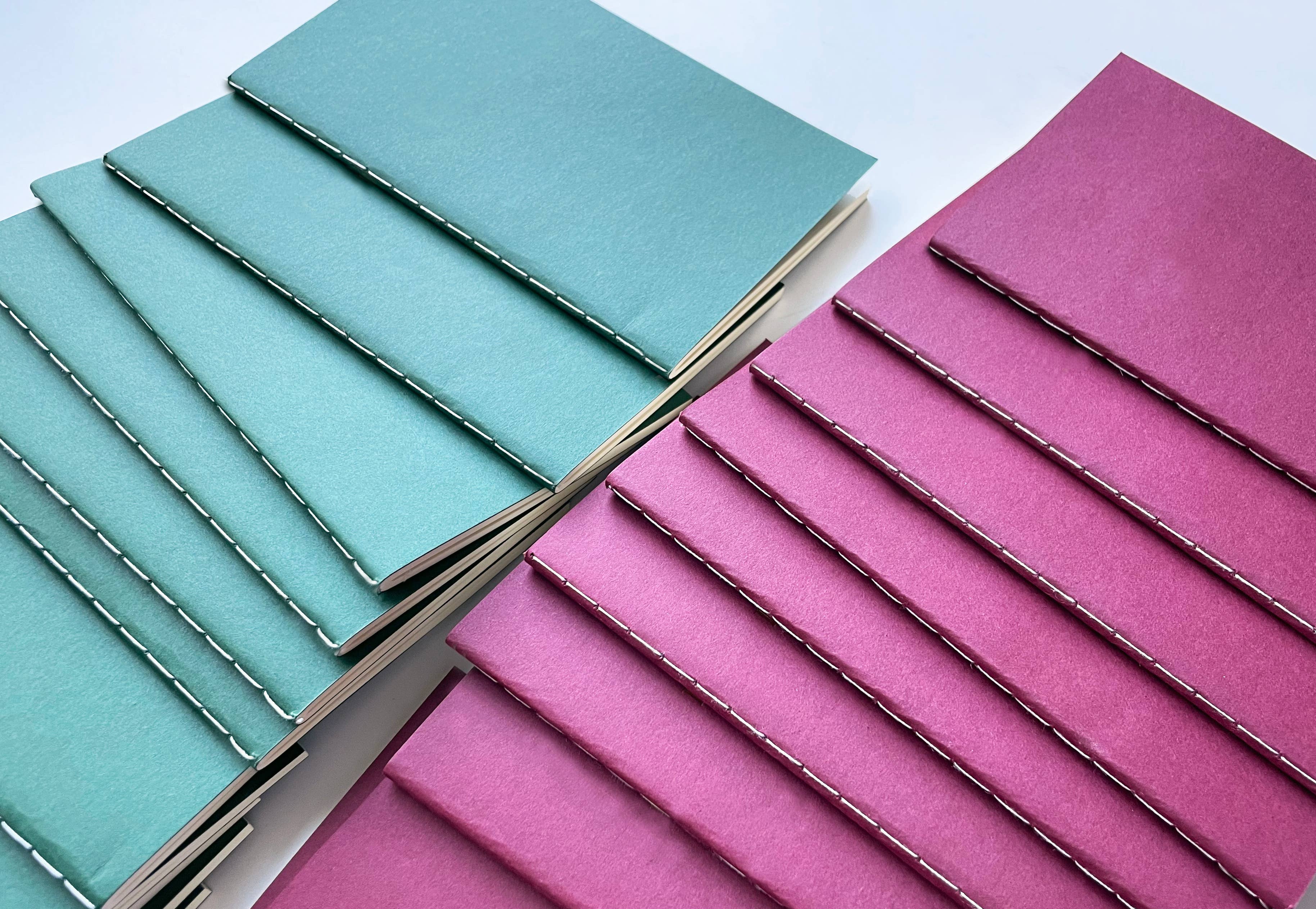 Blank Mini Saddle Stitch Notebooks | Stitched Booklets: Olive green