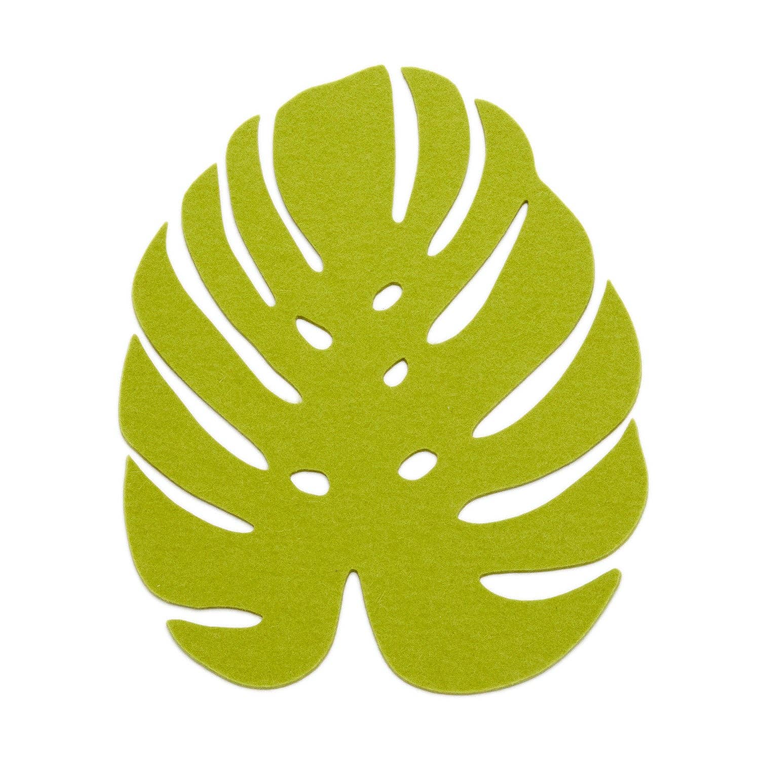 Merino Wool Felt Medium Monstera Leaf Trivet Pistachio