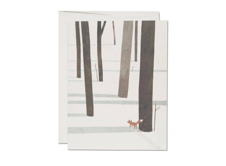 Fox in the Snow holiday greeting card