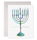 Colorful Menorah Hanukkah Greeting Card Chanukah Card
