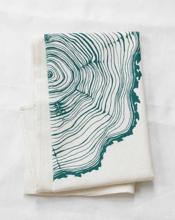 Tree Ring Tea Towel (Green)