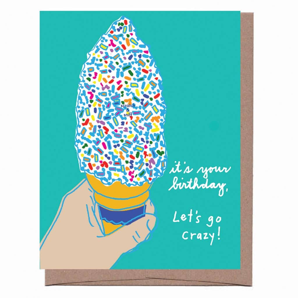 Scratch & Sniff Sprinkle Cone Birthday Greeting Card