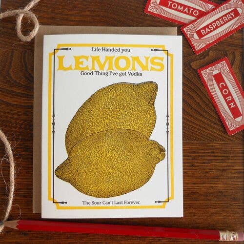 Vintage Lemon Seed Pack Card