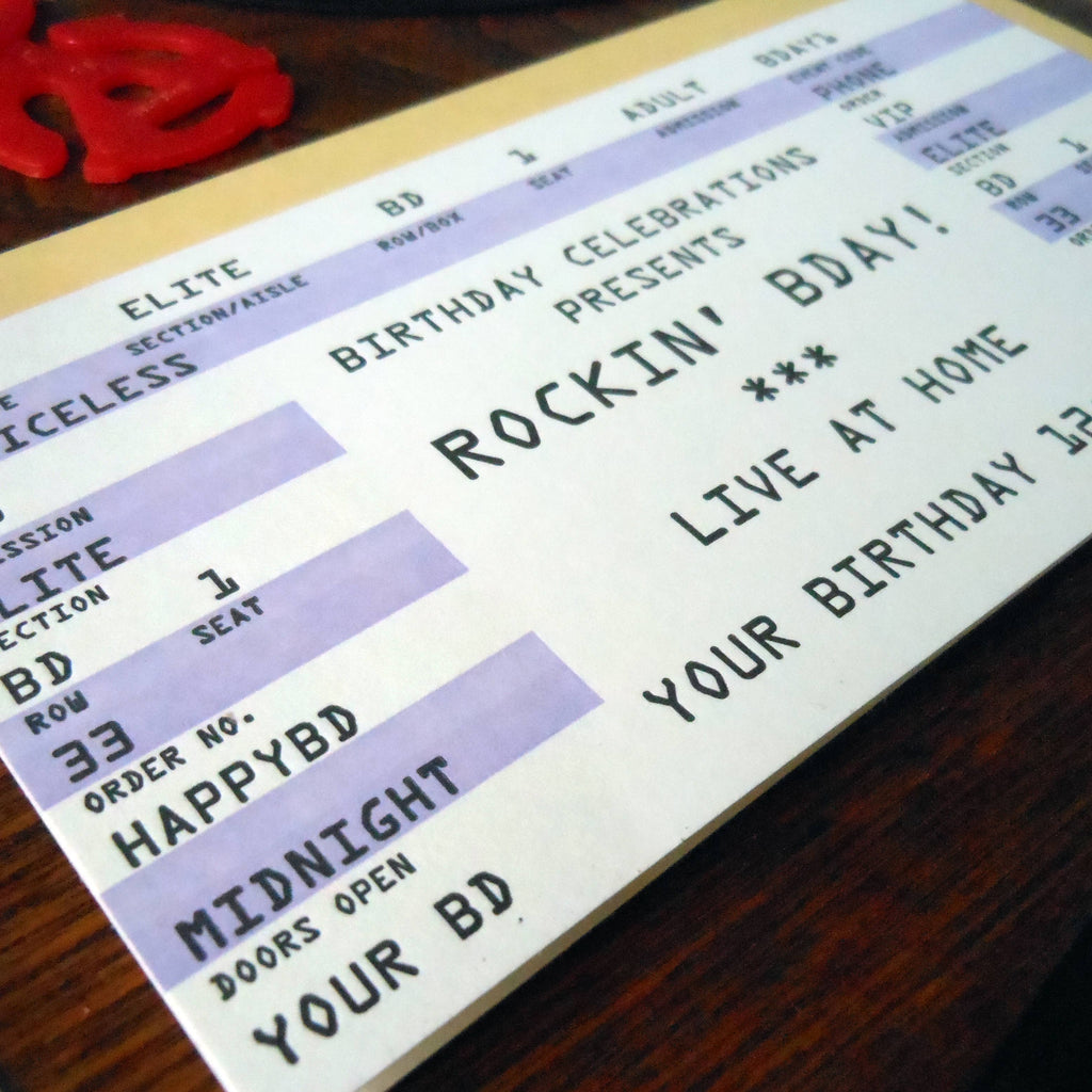 Birthday Rock Ticket