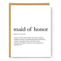 Maid of Honor Definition - Wedding Card