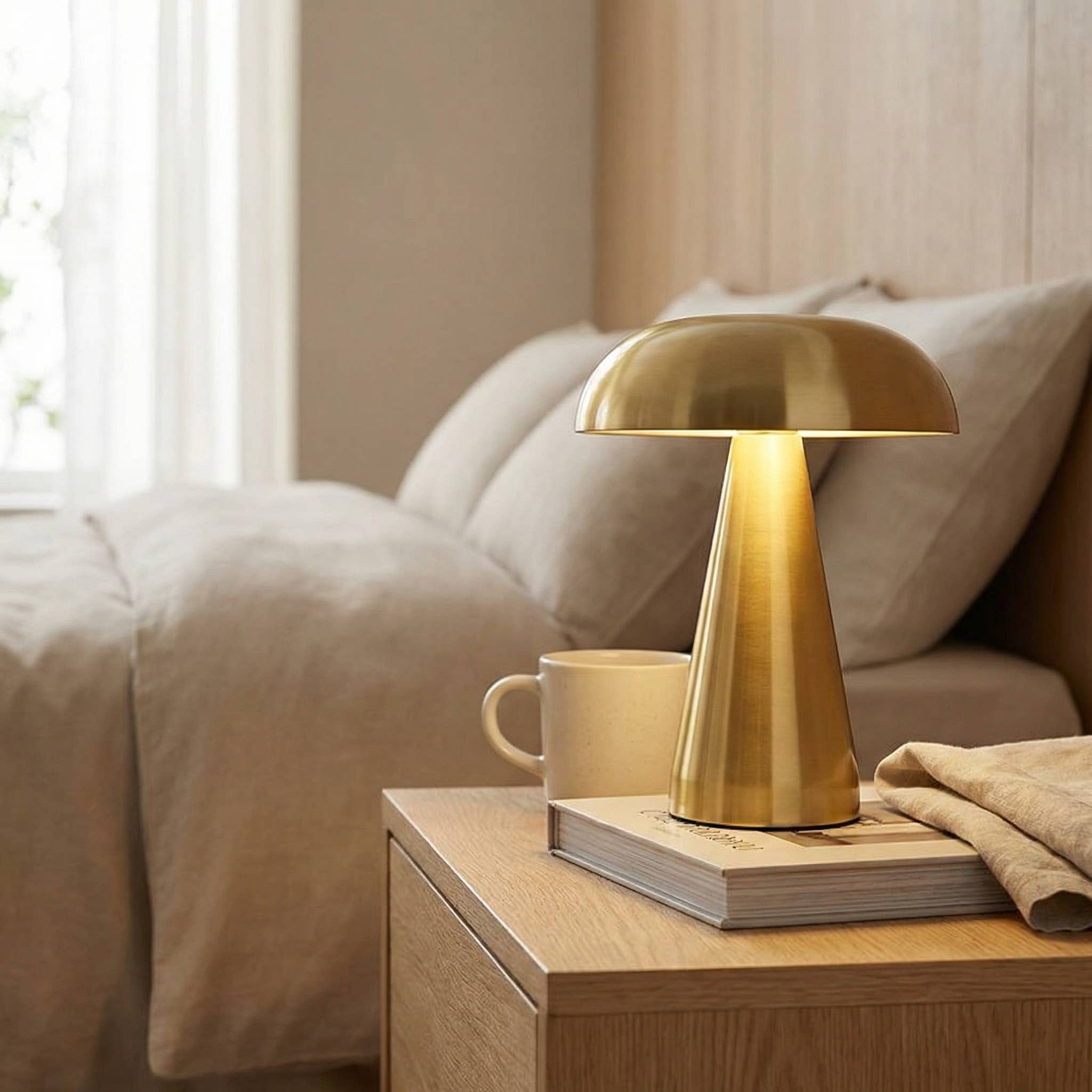 Metallic Mushroom Table Lamp