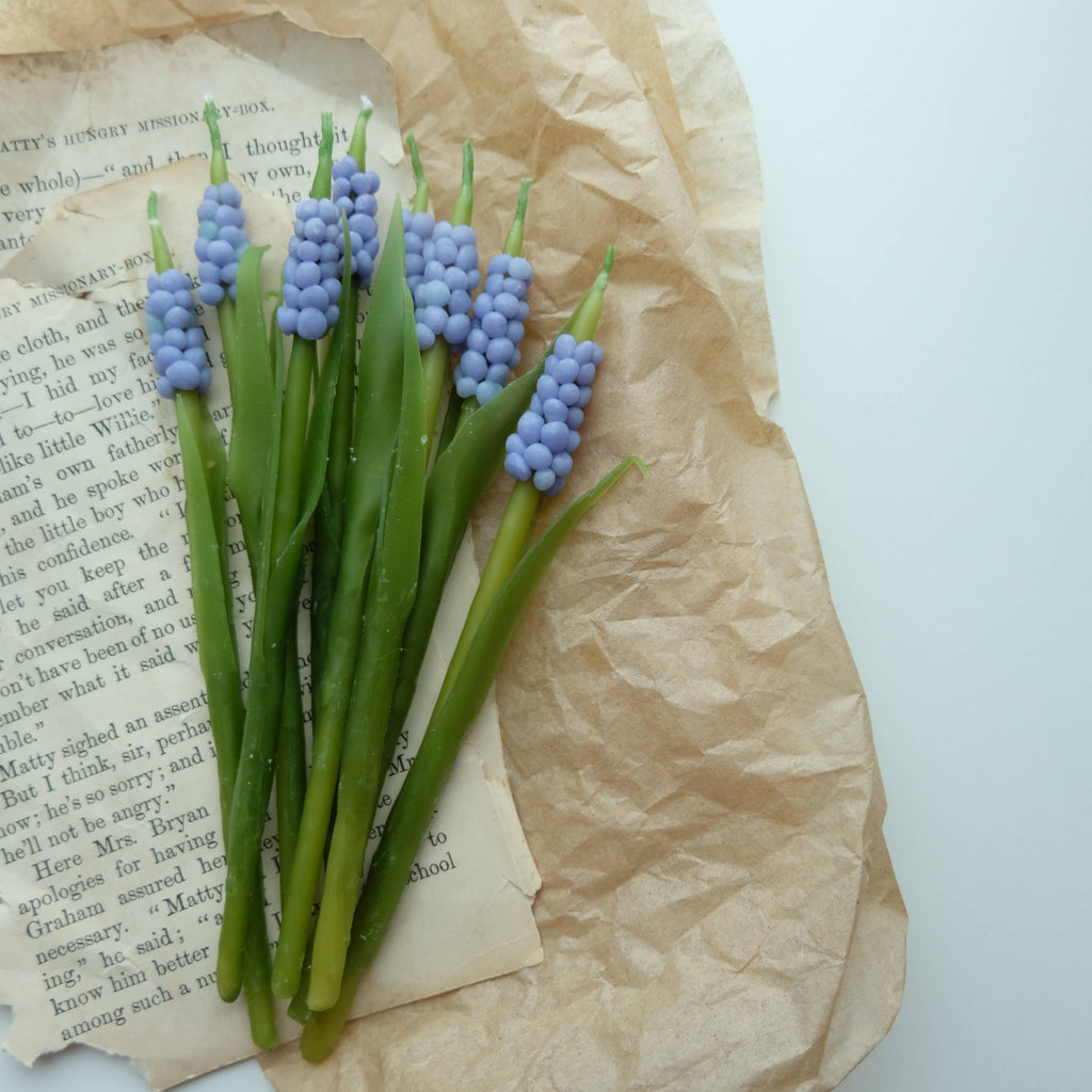 Muscari Flower Birthday Candles – Set of 5