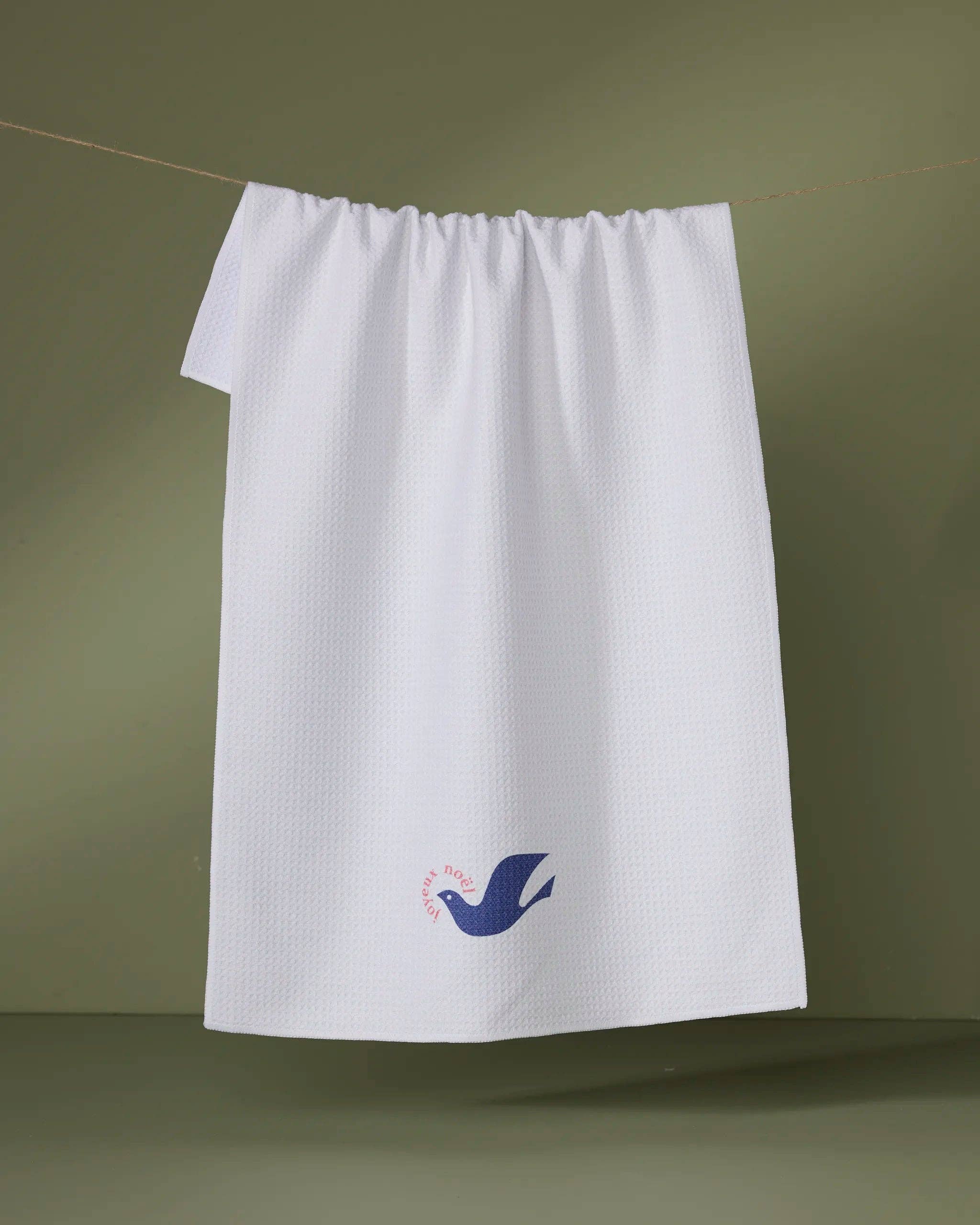 Winter Dove Tea Towel