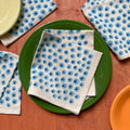 Blueberries Hand Printed Flour Sack Cotton Napkins, Set of 4