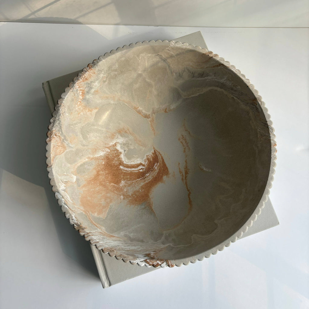 Temis - Fluted Bow | Approx. 10” Concrete Bowl