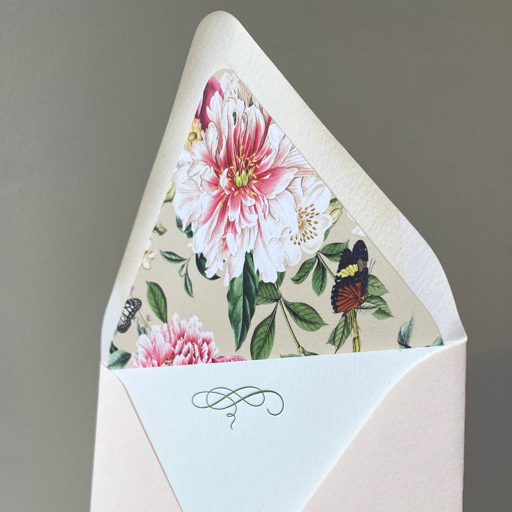 Peony Garden Letterpress Stationery Pack