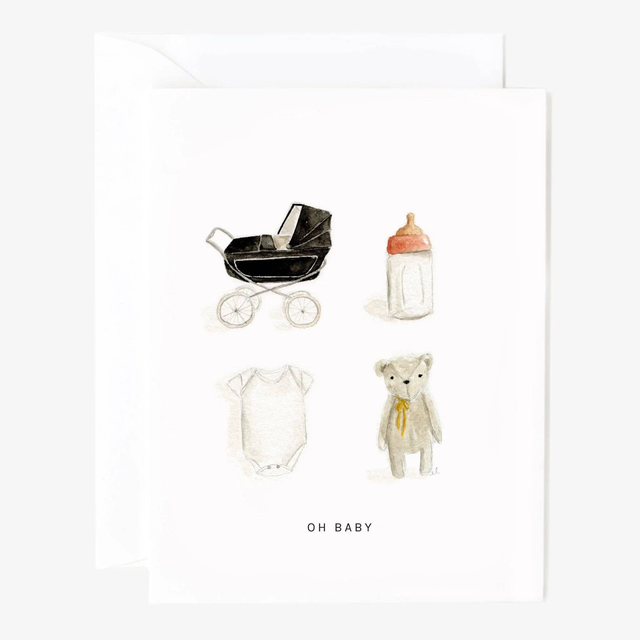 Oh baby greeting card