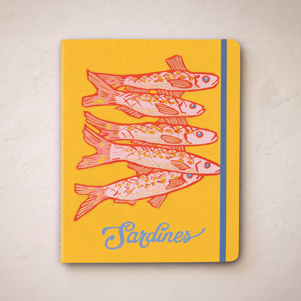 Blue Sardine Tins Sewn Trio Notebook Set