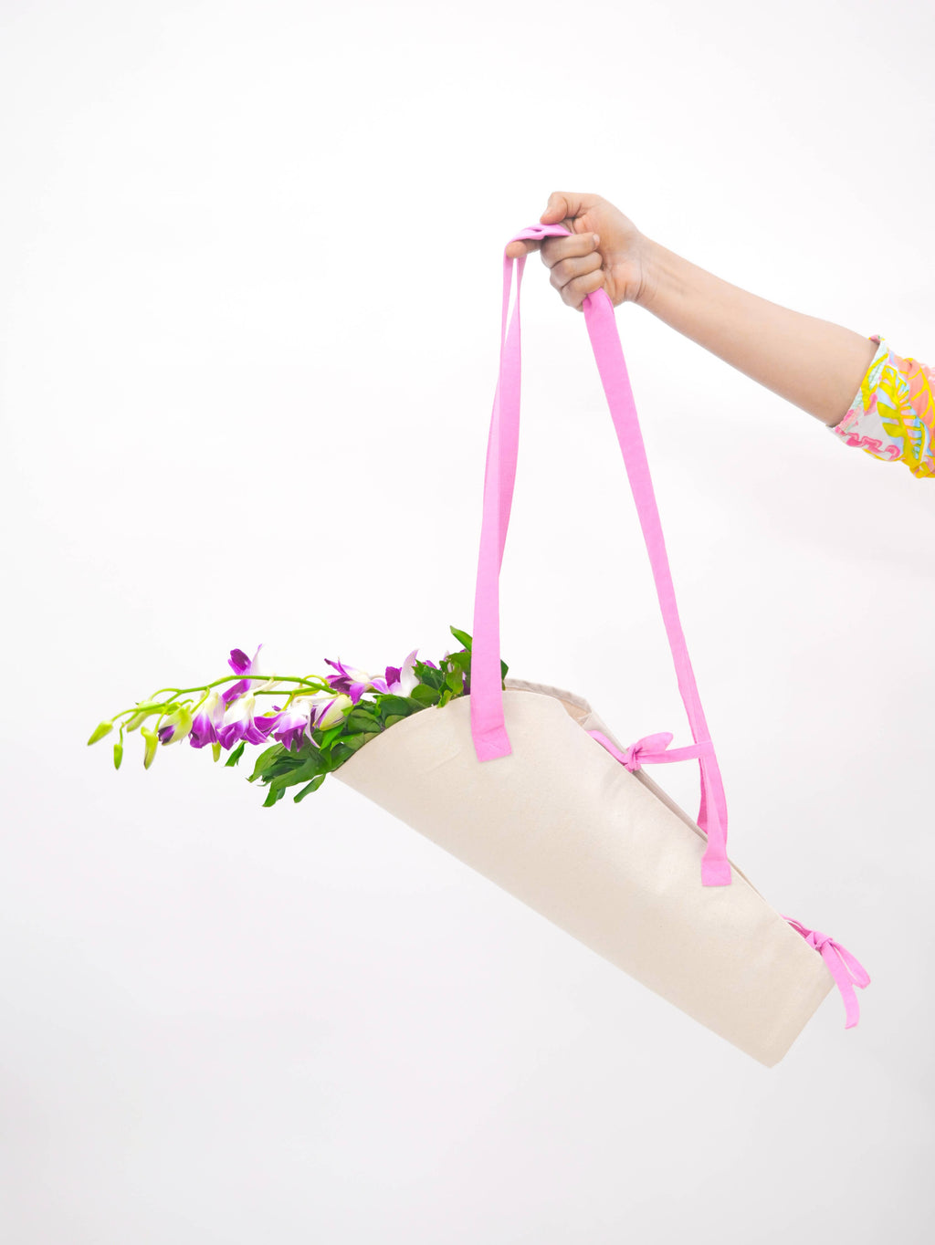 Canvas Flower Tote | Canvas Bouquet Bag | Unbranded