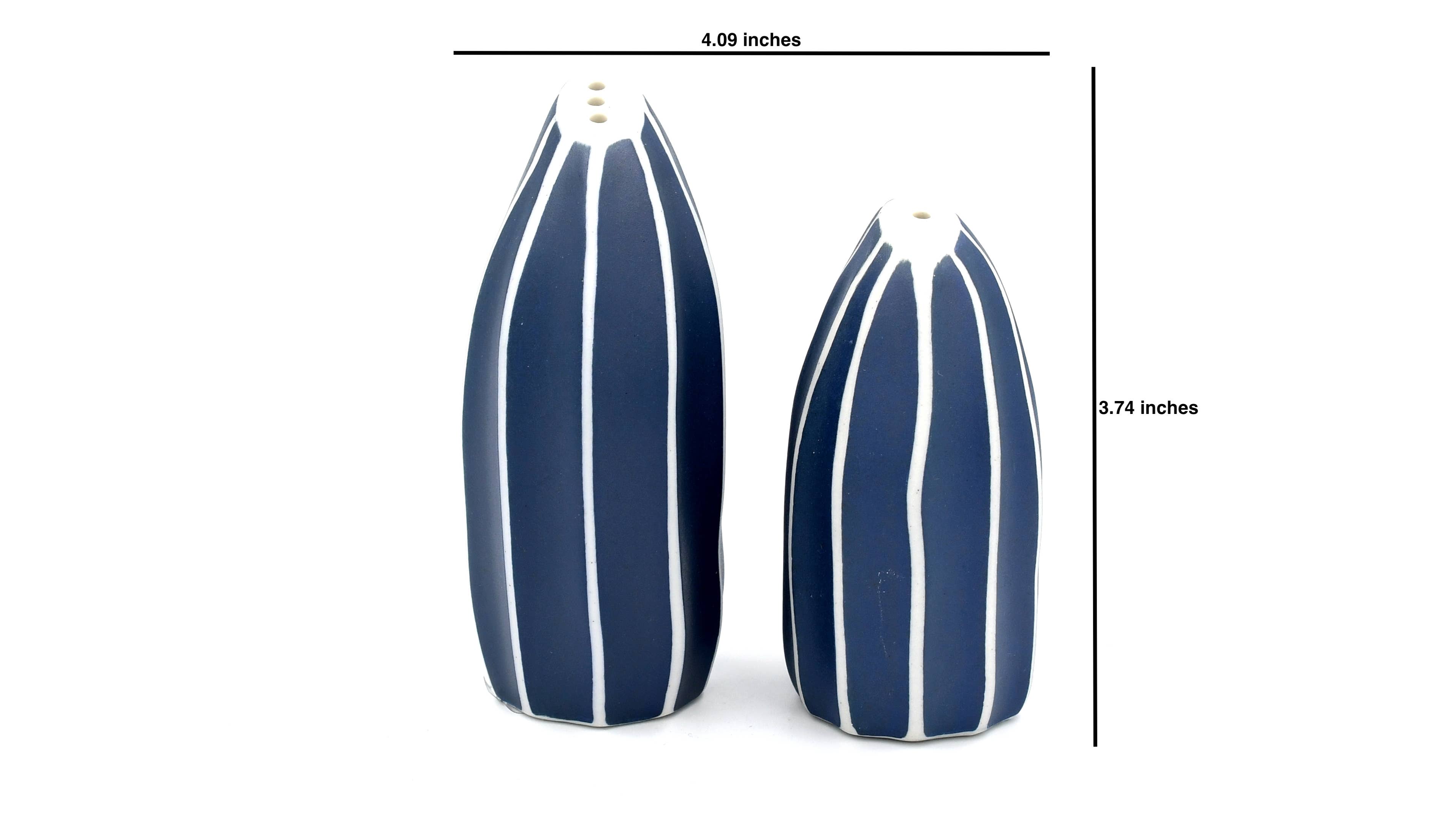 SP069BL6 Seda Handcrafted Porcelain Salt and Pepper Shaker Set