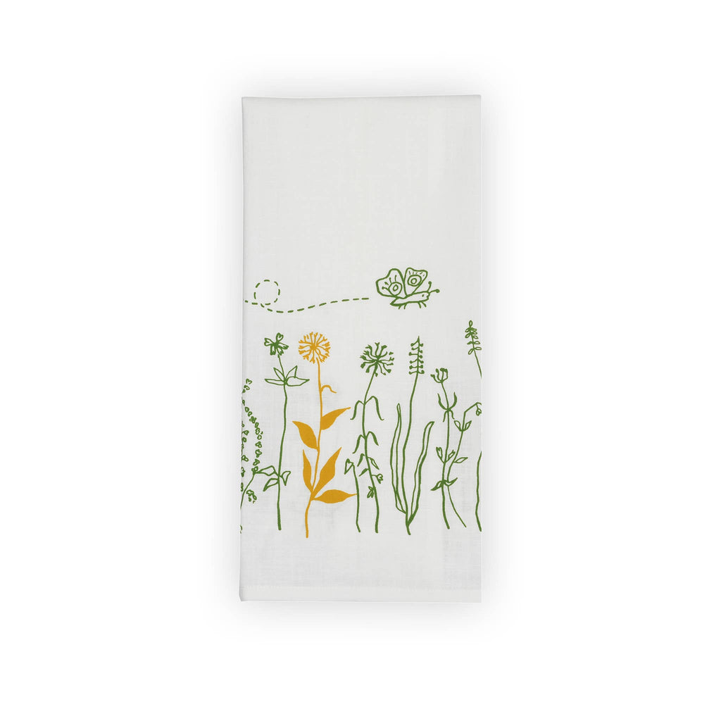 Herbs linen tea towel
