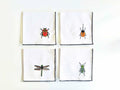 Insect Linen Cloth Napkins, set of four