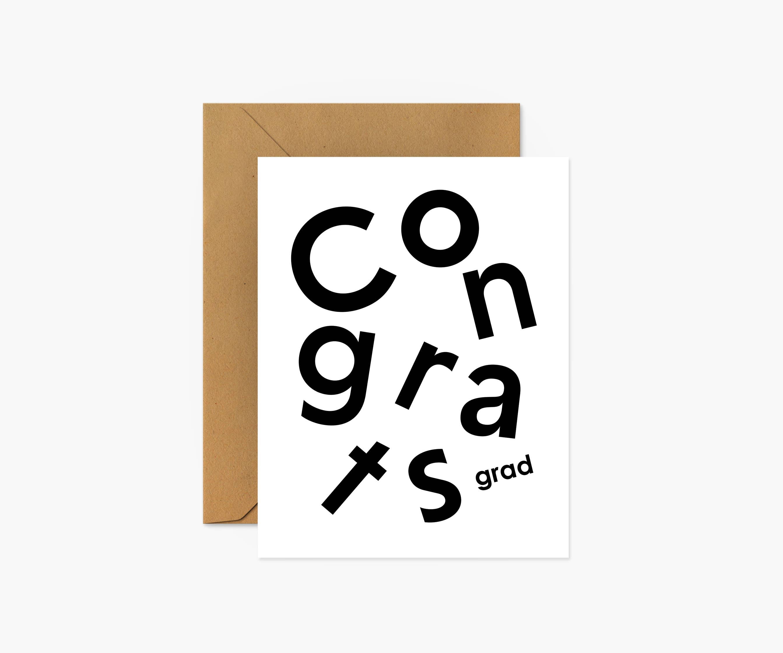 Congrats Grad Scandi Graduation Greeting Card