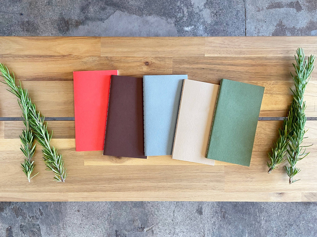 Blank Mini Saddle Stitch Notebooks | Stitched Booklets: Olive green
