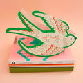 Whimsical Rocking Bird Merry Christmas Die Cut Card