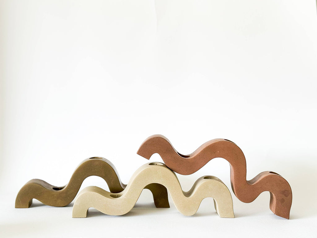 Wavy Taper Candle Holder | Candlestick Holder